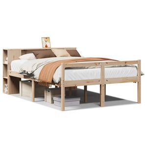 vidaXL Lit biblioth&egrave;que sans matelas 140x200 cm bois massif de pin