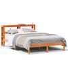 vidaXL Cadre de lit et t&ecirc;te de lit sans matelas cire marron 135x190 cm