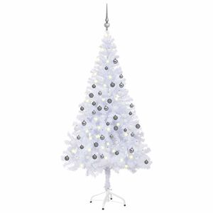 vidaXL Arbre de No&euml;l artificiel pr&eacute;-&eacute;clair&eacute;/boules 180 cm 620 branches