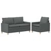 vidaXL Ensemble de Canap&eacute;s 2 pc Gris fonc&eacute; Tissu