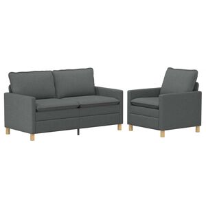 vidaXL Ensemble de Canap&eacute;s 2 pc Gris fonc&eacute; Tissu