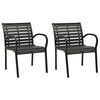 vidaXL Chaises de jardin lot de 2 Acier et WPC Noir