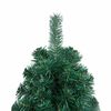 vidaXL Demi-arbre de No&euml;l artificiel pr&eacute;-&eacute;clair&eacute; et boules vert 150 cm