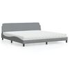 vidaXL Lit avec matelas Dover gris clair 200x200 cm tissu