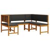 vidaXL Ensemble de banc de jardin 3 pcs Marron Bois d'Acacia Massif