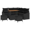 vidaXL Ensemble de canap&eacute; de jardin avec coussin 8 pcs Noir Poly rotin