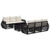 vidaXL Ensemble de canap&eacute; de jardin 7 pc Noir et blanc cr&egrave;me polyrotin