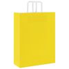 vidaXL Sacs en papier 50 pcs avec poign&eacute;es jaune 32x12x42 cm