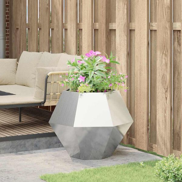 vidaXL Jardinière Argent 75 x 75 x 60 cm Acier inoxydable