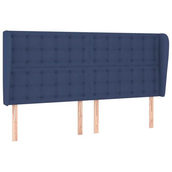 vidaXL T&ecirc;te de lit avec oreilles Bleu 183x23x118/128 cm Tissu