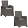 vidaXL Chaise de jardin inclinable imitant le rotin 2 pc Gris clair PP
