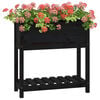 vidaXL Jardini&egrave;re avec &eacute;tag&egrave;re Noir 82,5x34,5x81 cm Bois massif de pin