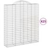 vidaXL Paniers &agrave; gabions arqu&eacute;s 25 pcs 200x50x220/240 cm Fer galvanis&eacute;