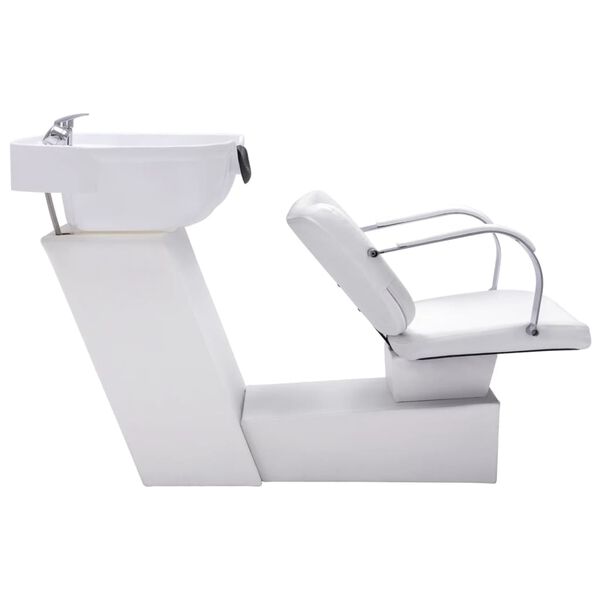 vidaXL Unit&eacute; de rin&ccedil;age de shampoing avec chaise de salon Similicuir