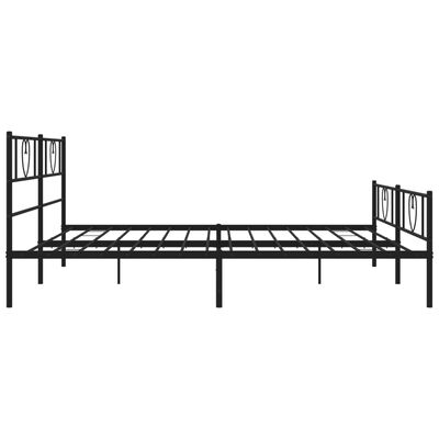 vidaXL Cadre de lit métal sans matelas avec pied de lit noir 200x200cm