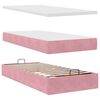 vidaXL Cadre de lit ottoman avec matelas rose 160x200 cm velours