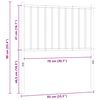 vidaXL T&ecirc;te de lit de remplacement m&eacute;tal blanc 80 cm