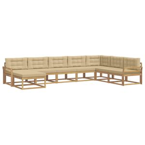 vidaXL Ensemble de canap&eacute;s d'ext&eacute;rieur 8 pcs Blanc et Beige