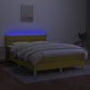 vidaXL Sommier &agrave; lattes de lit avec matelas LED Vert 140x200 cm Tissu