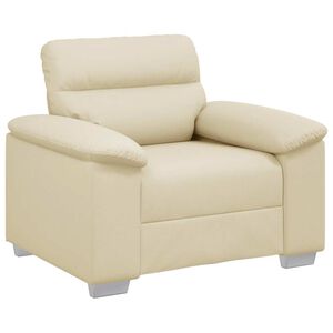 vidaXL Fauteuil canap&eacute; cr&egrave;me 100x81x84 cm en similicuir