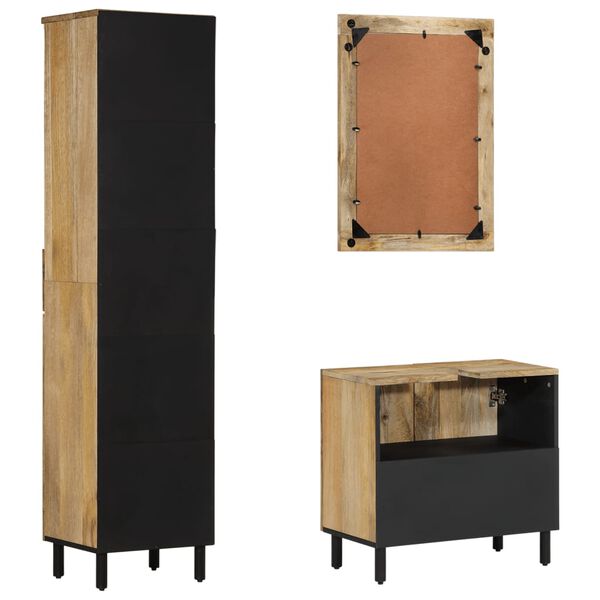 vidaXL Ensemble de meubles de salle de bain 3 pcs bois manguier massif