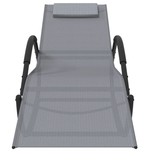 vidaXL Chaises longues à bascule 2 pcs Gris Acier et textilène