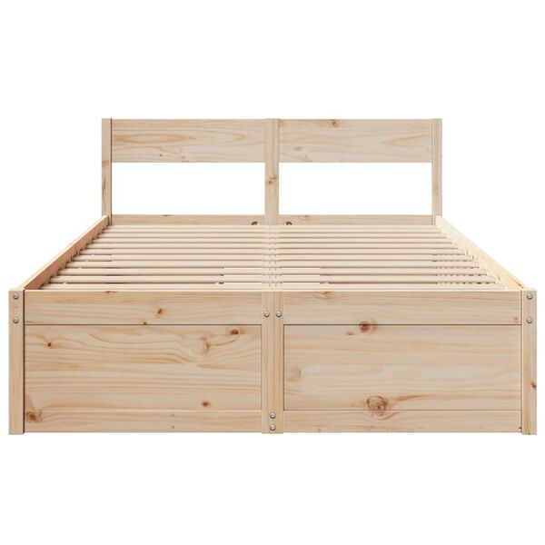 vidaXL Cadre de lit sans matelas 135x190 cm bois de pin massif
