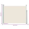 vidaXL Auvent lat&eacute;ral r&eacute;tractable de patio 140x500 cm Cr&egrave;me