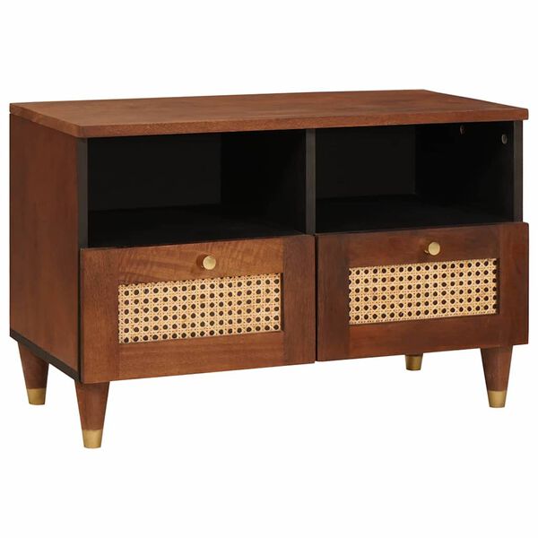 vidaXL Meuble TV Marron 70 x 33,5 x 46 cm Bois de mangue massif