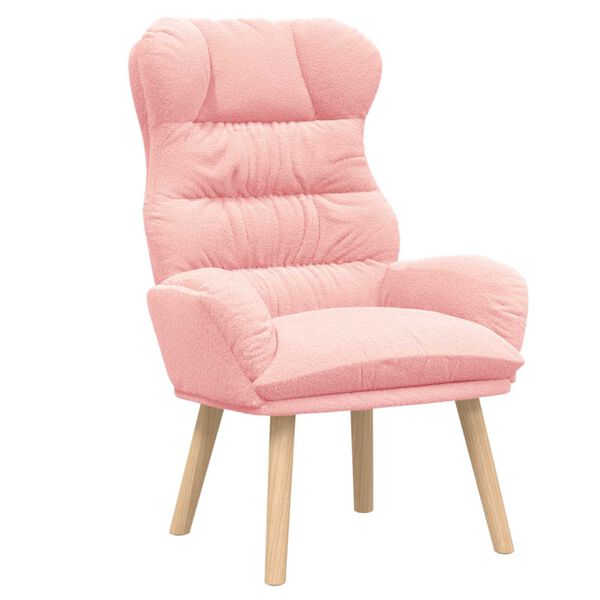 vidaXL fauteuil Rose 69 x 74 x 93 cm Tissu Sherpa