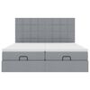 VidaXL Cadre de lit ottoman et matelas gris clair 200x200cm tissu