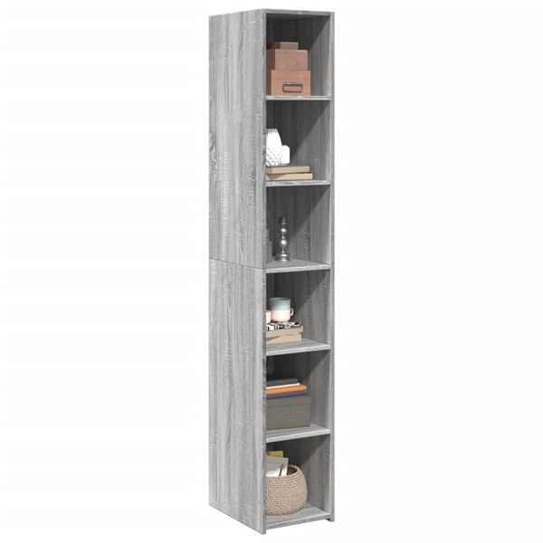 vidaXL Buffet haut sonoma gris 30x41x185 cm bois d'ing&eacute;nierie