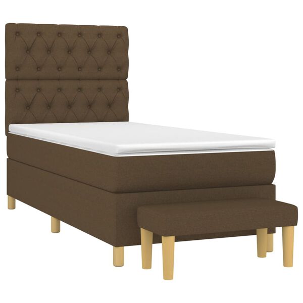 vidaXL Sommier &agrave; lattes de lit avec matelas Marron fonc&eacute; 80x200 cm