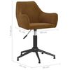 vidaXL Chaise pivotante de salle &agrave; manger Marron Velours