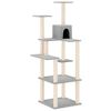 vidaXL Arbre &agrave; chat avec griffoirs en sisal Gris clair 153 cm