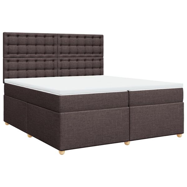 vidaXL Sommier &agrave; lattes de lit avec matelas Marron fonc&eacute; 200x200 cm