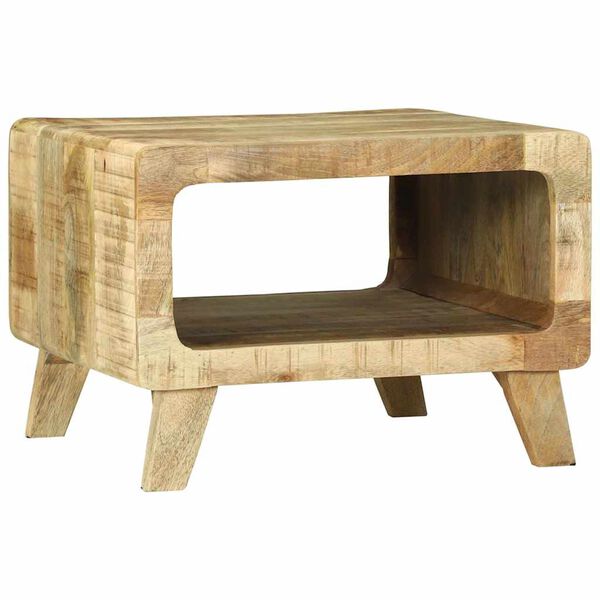 vidaXL Table basse Marron 50 x 50 x 35 cm Bois de manguier brut massif
