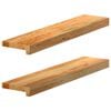 vidaXL Appuis de fen&ecirc;tre 2 pcs marron clair bois de ch&ecirc;ne massif