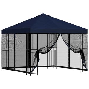 vidaXL Abri de jardin avec parois 3 x 3 m Bleu Polyester et Acier