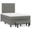 vidaXL Sommier &agrave; lattes de lit avec matelas gris fonc&eacute; 120x190cm tissu