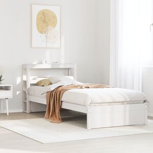 vidaXL Cadre de lit avec t&ecirc;te de lit sans matelas blanc 75x190 cm