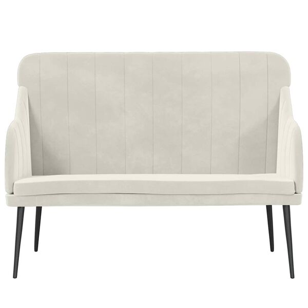 vidaXL Banc Cr&egrave;me 110x76x80 cm Velours