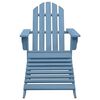 vidaXL Chaise de jardin Adirondack avec pouf bois de sapin solide bleu