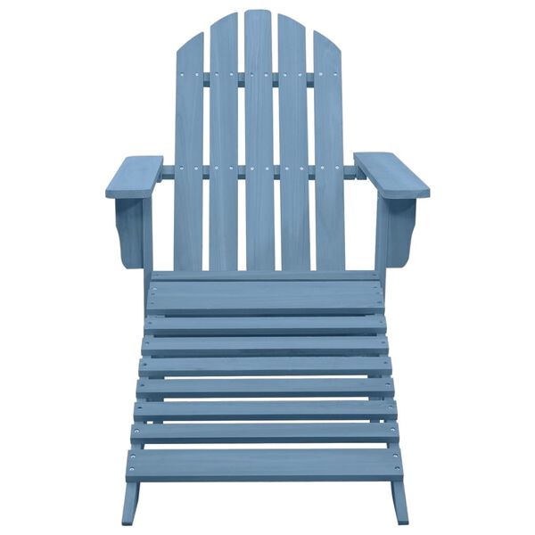 vidaXL Chaise de jardin Adirondack avec pouf bois de sapin solide bleu