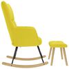vidaXL Chaise &agrave; bascule avec repose-pied jaune clair tissu
