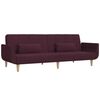vidaXL Canap&eacute;-lit &agrave; 2 places avec deux oreillers Violet Tissu