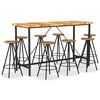 vidaXL Ensemble de bar 9 pcs Bois d'acacia et de r&eacute;cup&eacute;ration massif
