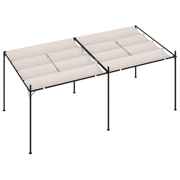vidaXL Belv&eacute;d&egrave;re avec toit r&eacute;tractable 600x300x233 cm Cr&egrave;me