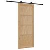vidaXL Porte coulissante Naturel et Noir 86 x 211 cm Pin massif
