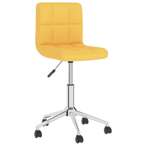 vidaXL Chaises pivotantes &agrave; manger lot de 2 jaune moutarde tissu